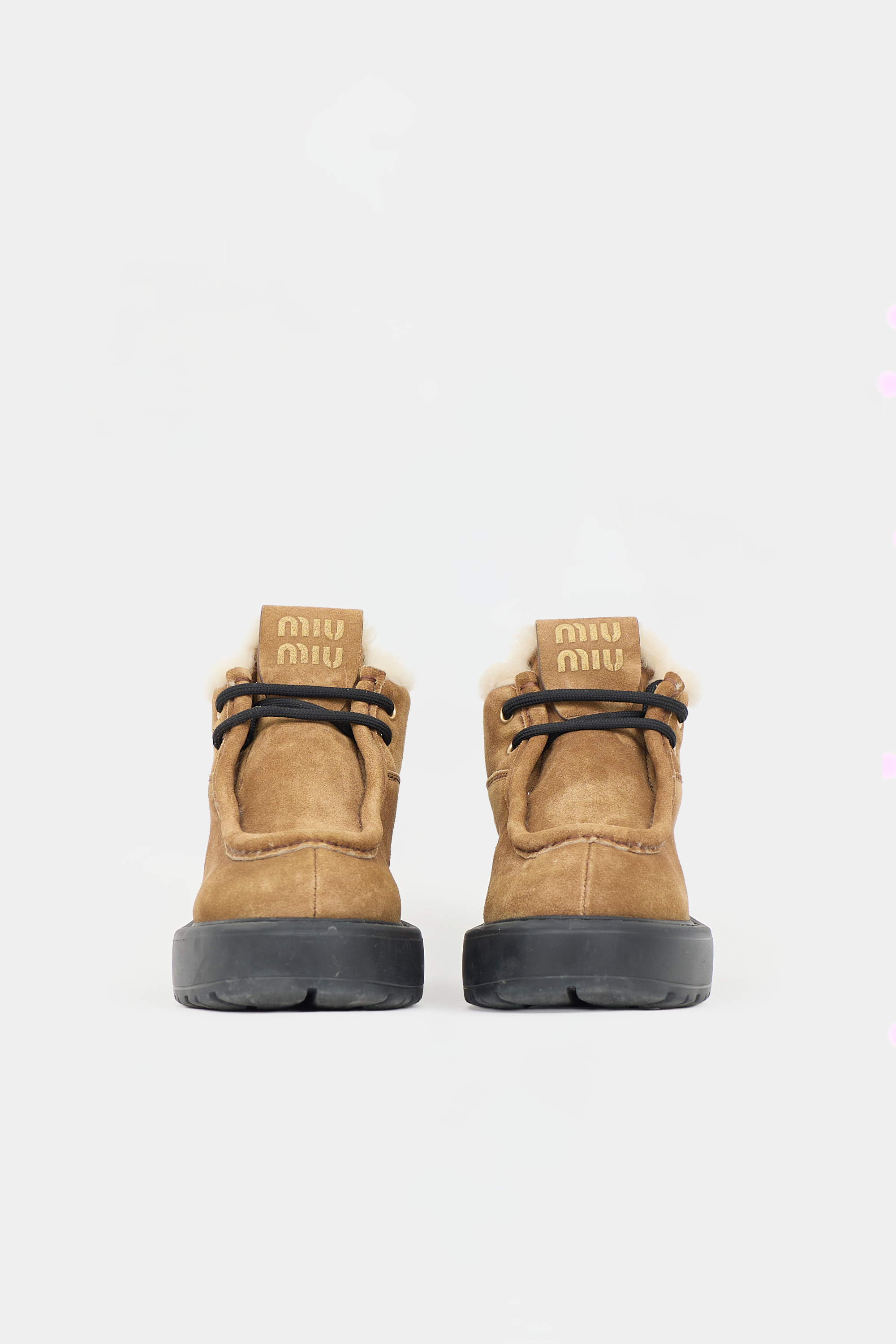 Miu Miu Suede & Shearling Boot