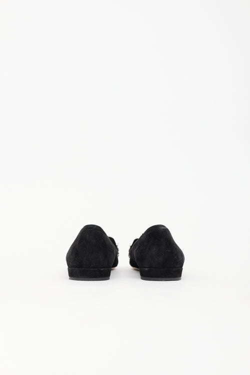 Miu Miu Suede Embellished Flat