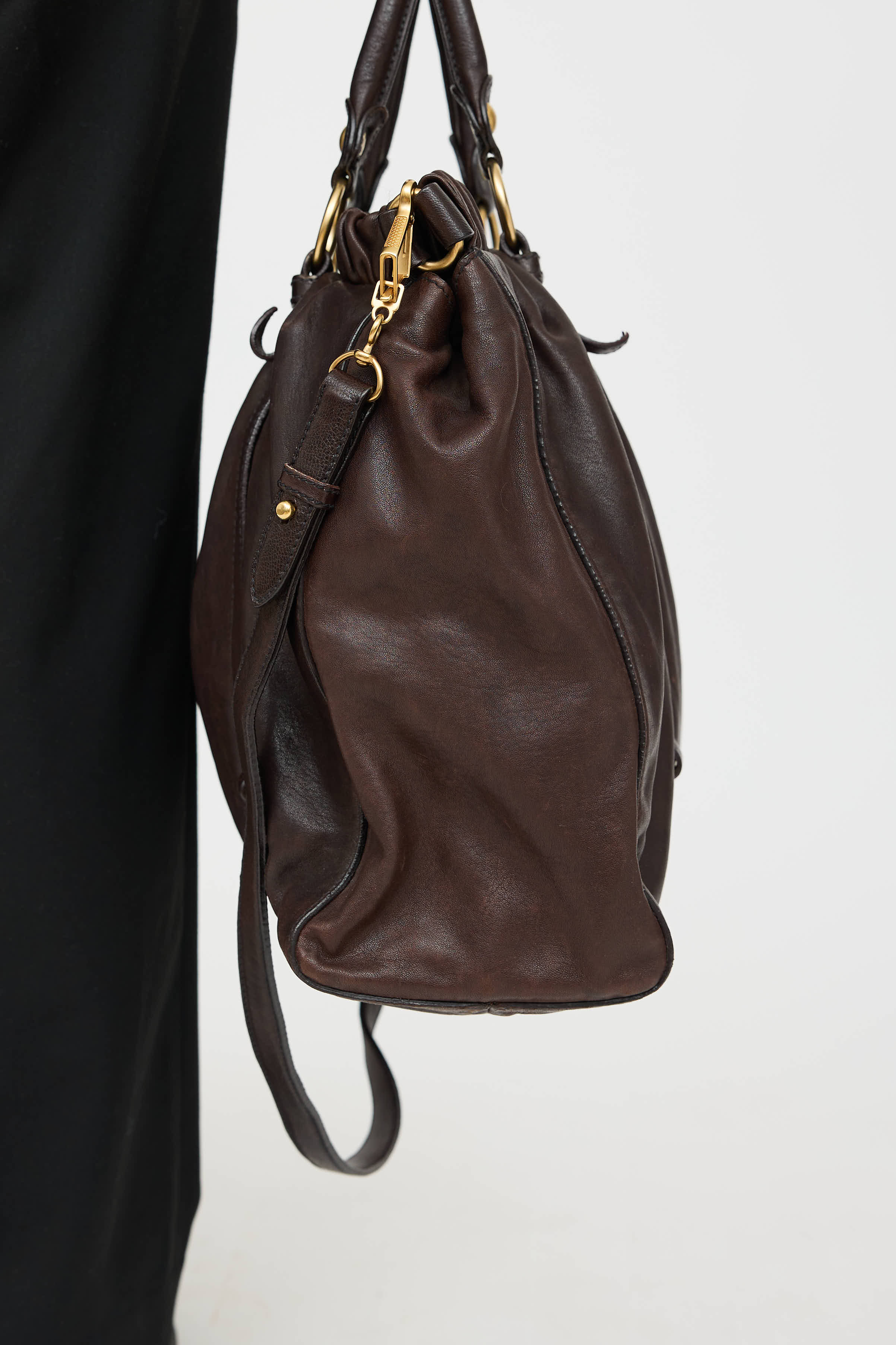 Miu Miu Vitello Gathered Tote Bag