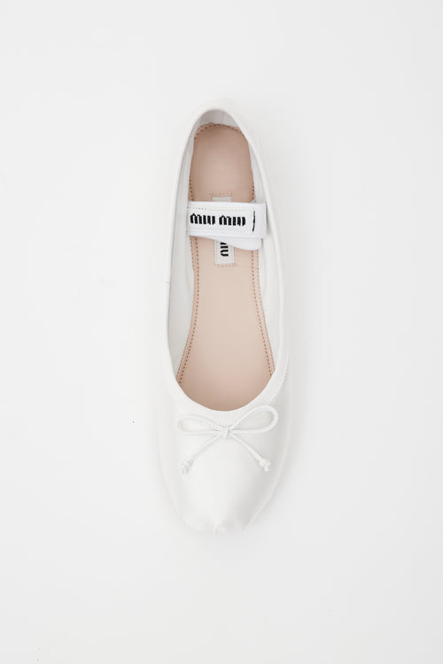 Satin Logo Ballet Flat