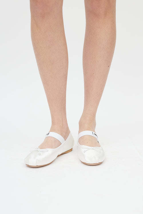 Satin Logo Ballet Flat