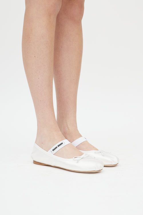 Satin Logo Ballet Flat