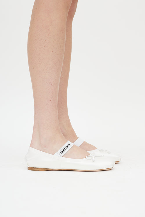 Satin Logo Ballet Flat