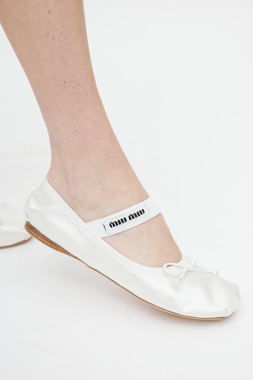 Satin Logo Ballet Flat