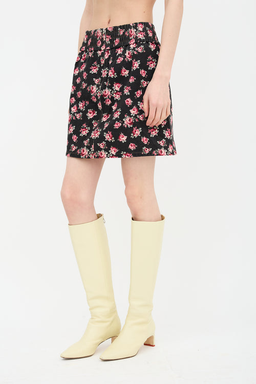 Miu Miu 2016 Denim Floral Skirt
