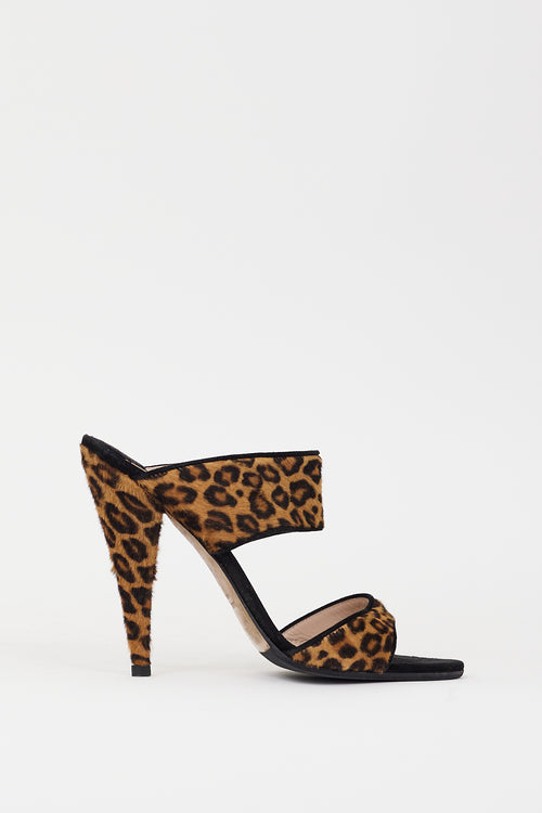 Miu Miu Black & Brown Textured Hair Heel