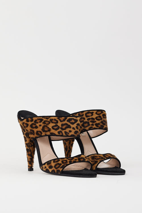 Miu Miu Black & Brown Textured Hair Heel
