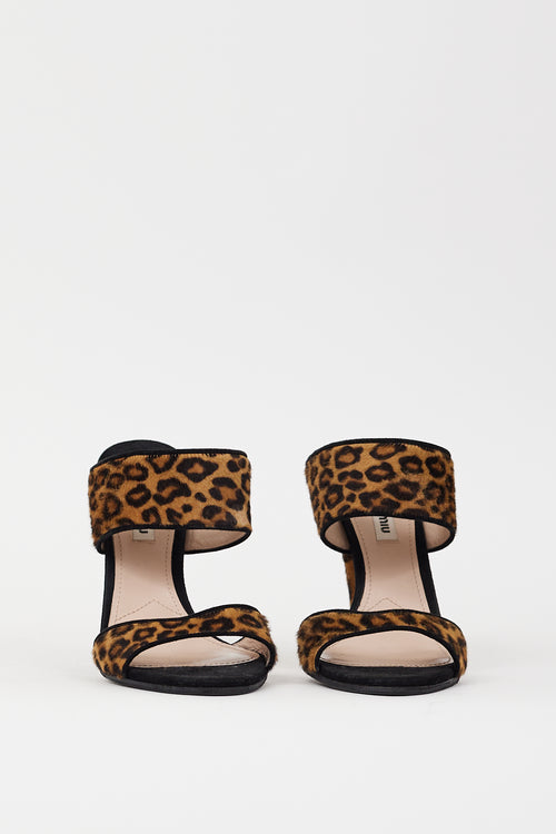 Miu Miu Black & Brown Textured Hair Heel