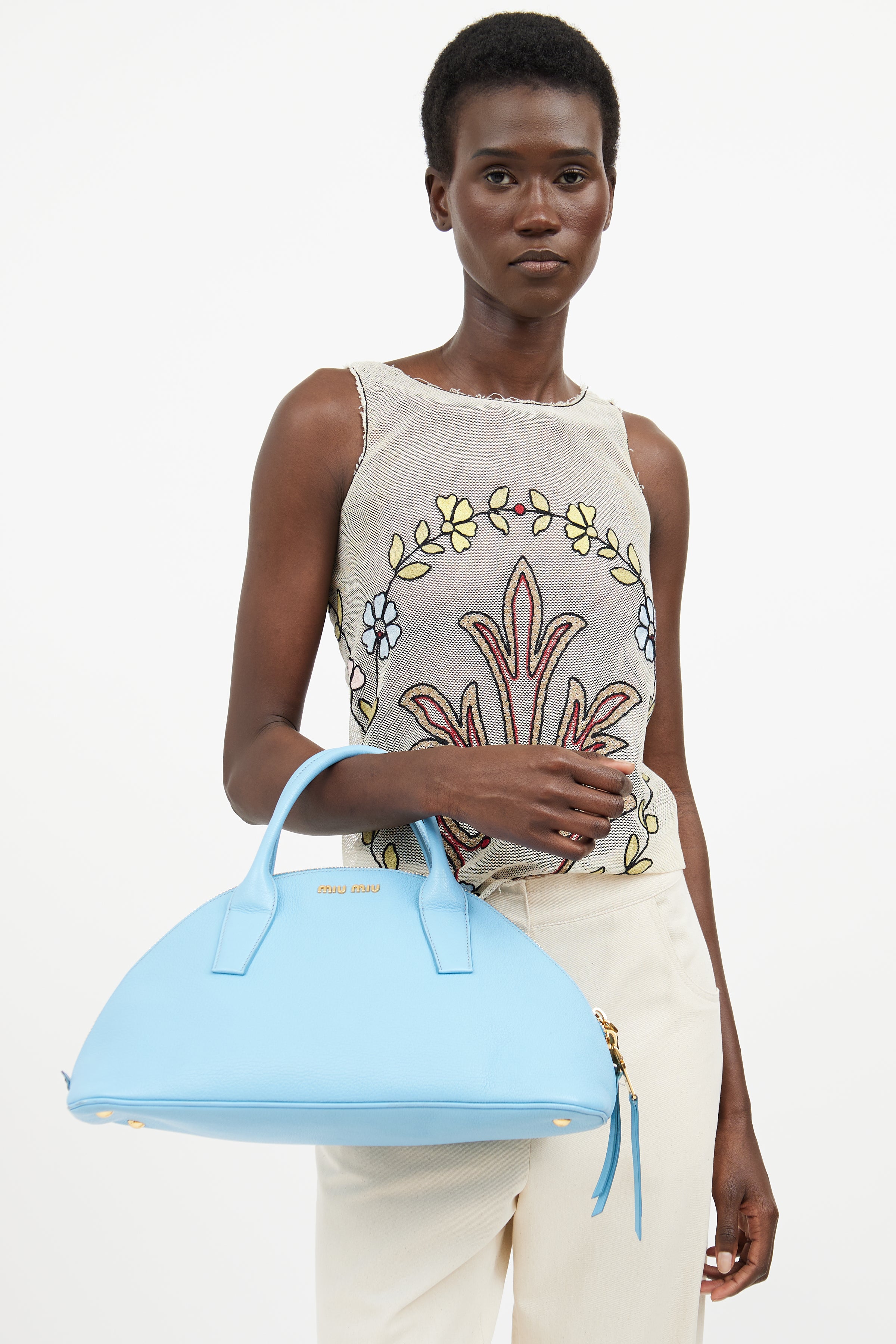 Miu Miu Blue 2Way Boston Bag