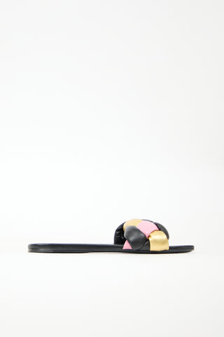 Miu Miu Braided Leather Slide
