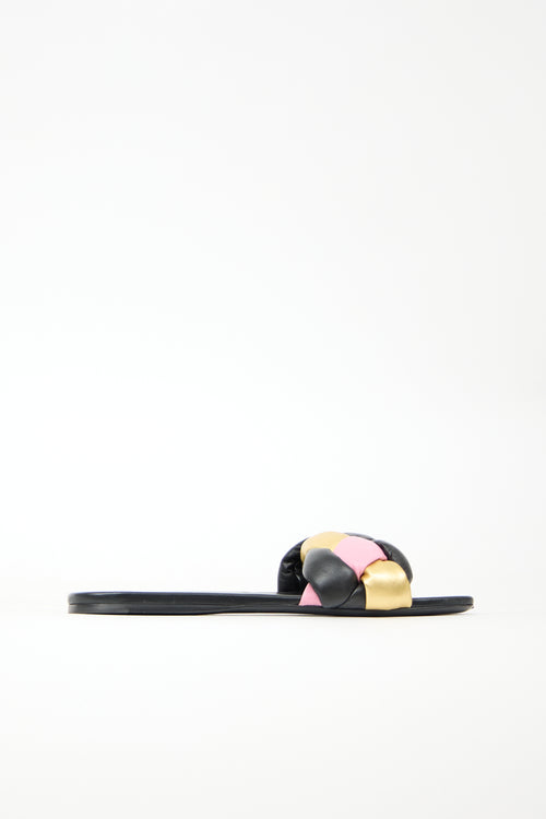 Miu Miu Braided Leather Slide