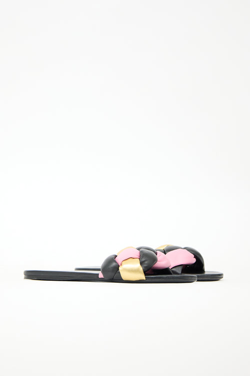 Miu Miu Braided Leather Slide