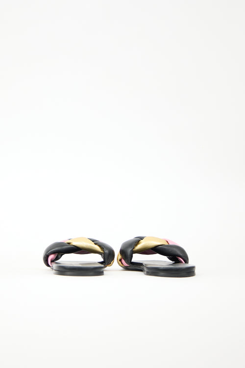 Miu Miu Braided Leather Slide