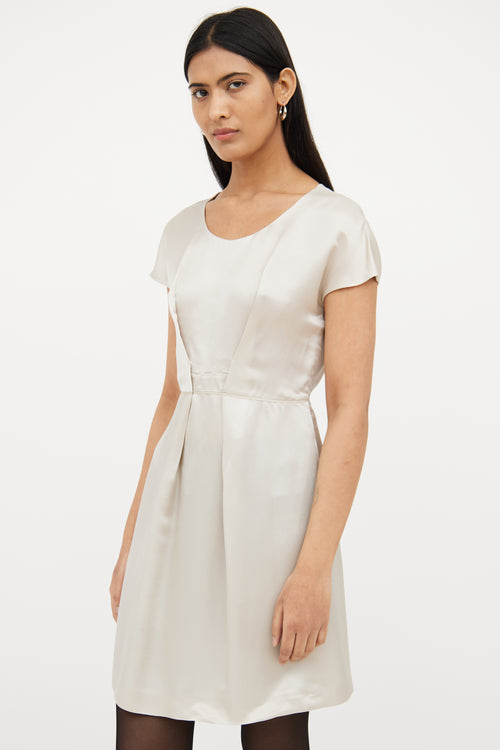 Miu Miu Beige Silk Blend Mini Dress