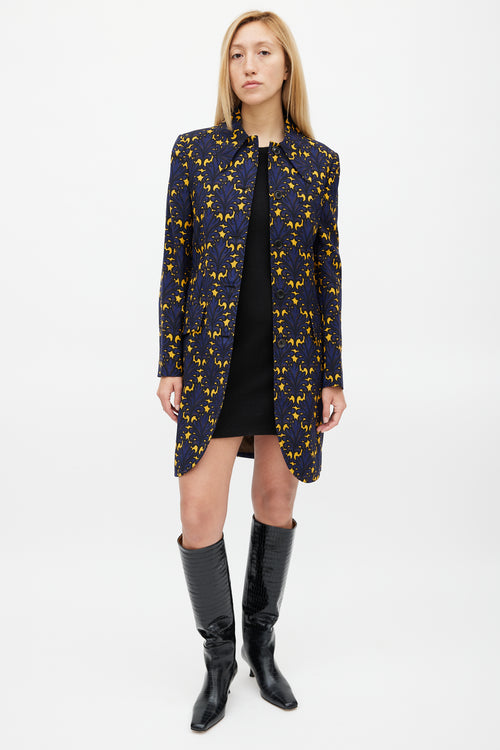 Miu Miu Fall 2012 Navy & Yellow Floral Jacket