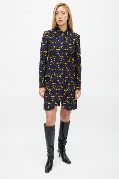 Miu Miu Fall 2012 Navy & Yellow Floral Jacket