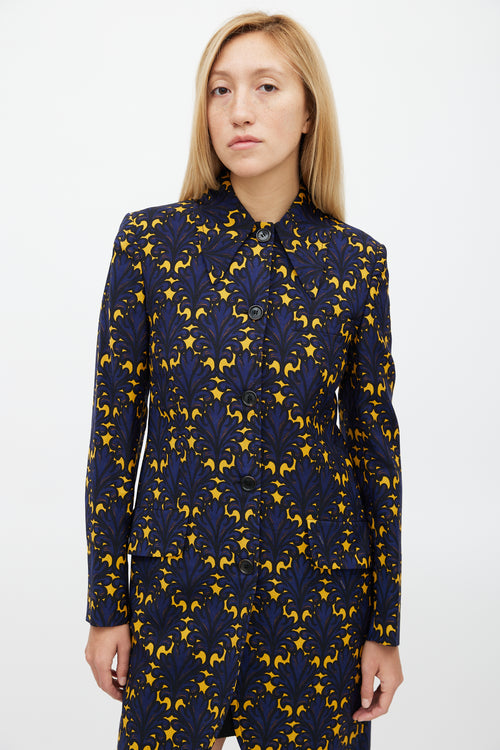 Miu Miu Fall 2012 Navy & Yellow Floral Jacket
