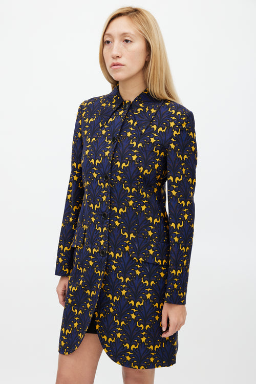 Miu Miu Fall 2012 Navy & Yellow Floral Jacket