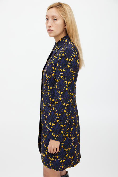 Miu Miu Fall 2012 Navy & Yellow Floral Jacket