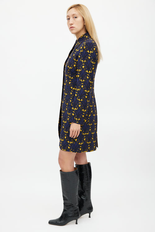 Miu Miu Fall 2012 Navy & Yellow Floral Jacket