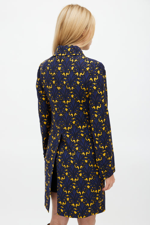 Miu Miu Fall 2012 Navy & Yellow Floral Jacket
