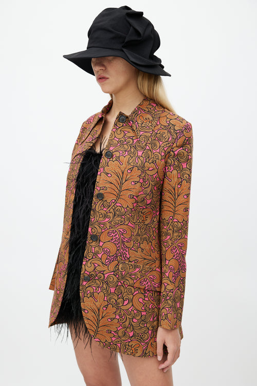 Miu Miu Fall 2012 Pink & Brown Floral Blazer