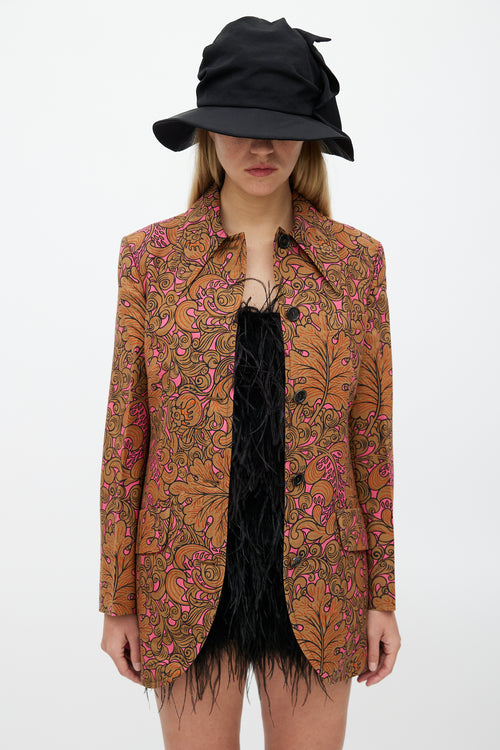 Miu Miu Fall 2012 Pink & Brown Floral Blazer