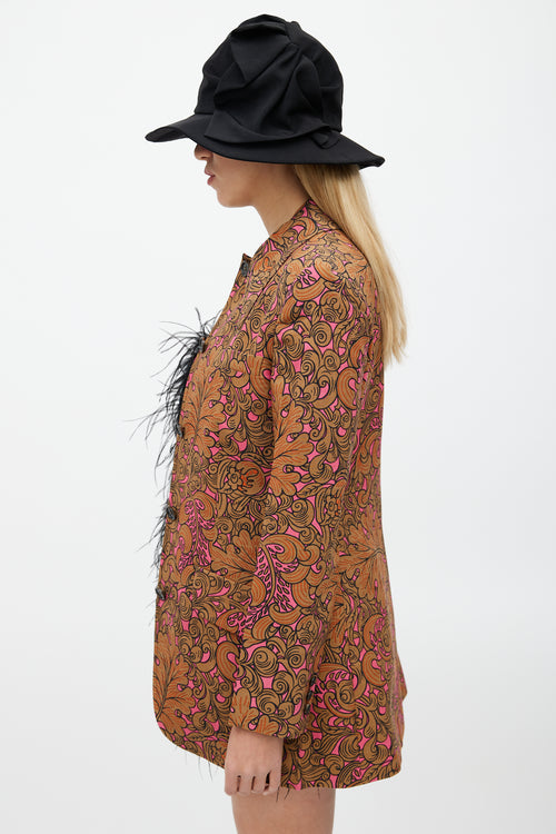Miu Miu Fall 2012 Pink & Brown Floral Blazer