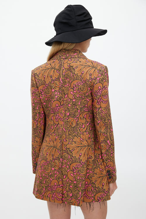 Miu Miu Fall 2012 Pink & Brown Floral Blazer