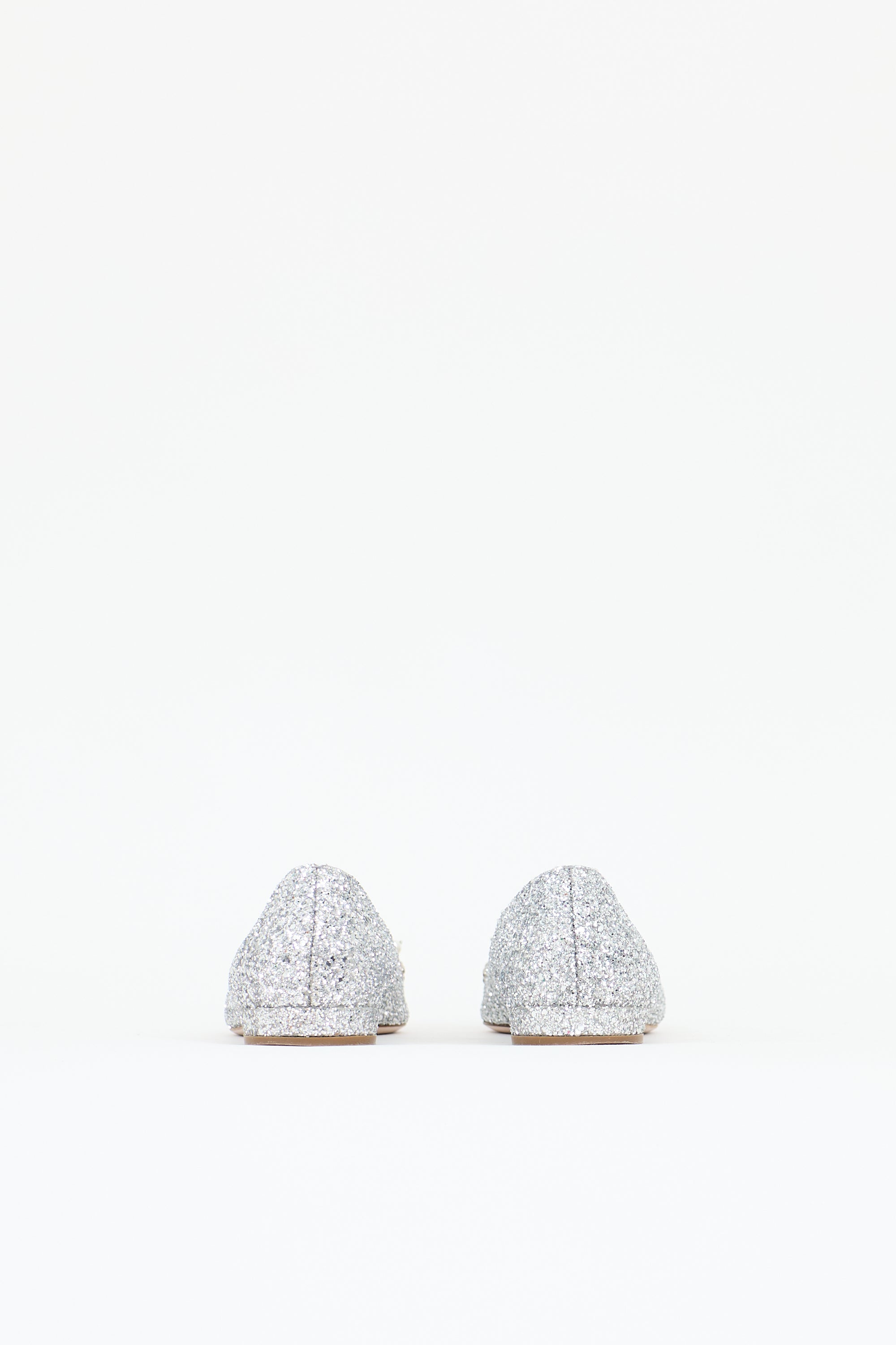 Miu Miu Glitter Embellished Flat