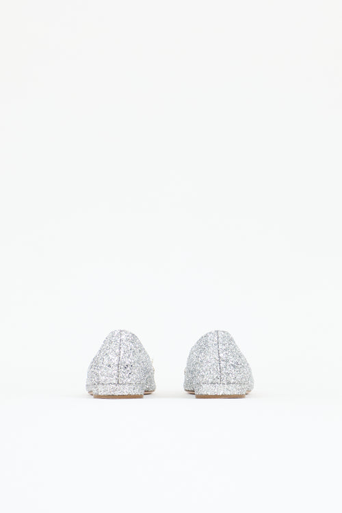 Miu Miu Glitter Embellished Flat