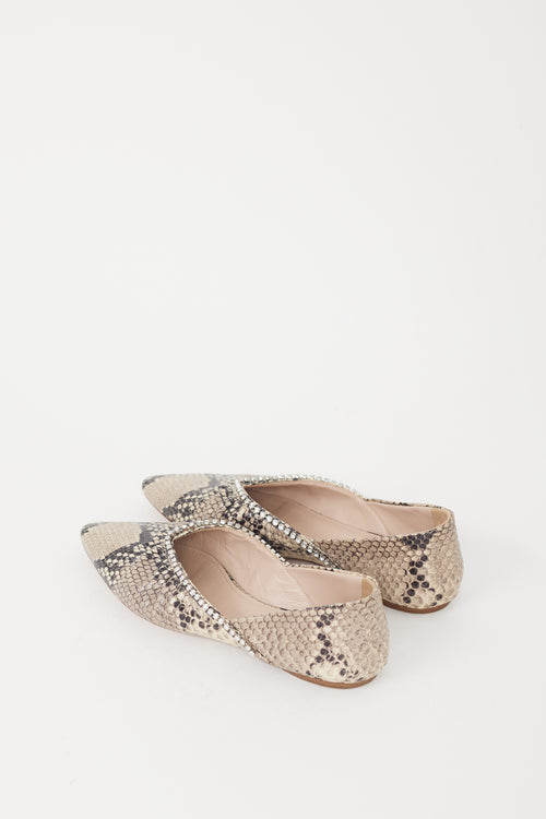 Miu Miu Grey & Black Textured Flat