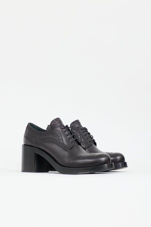 Miu Miu Leather Heeled Brogue