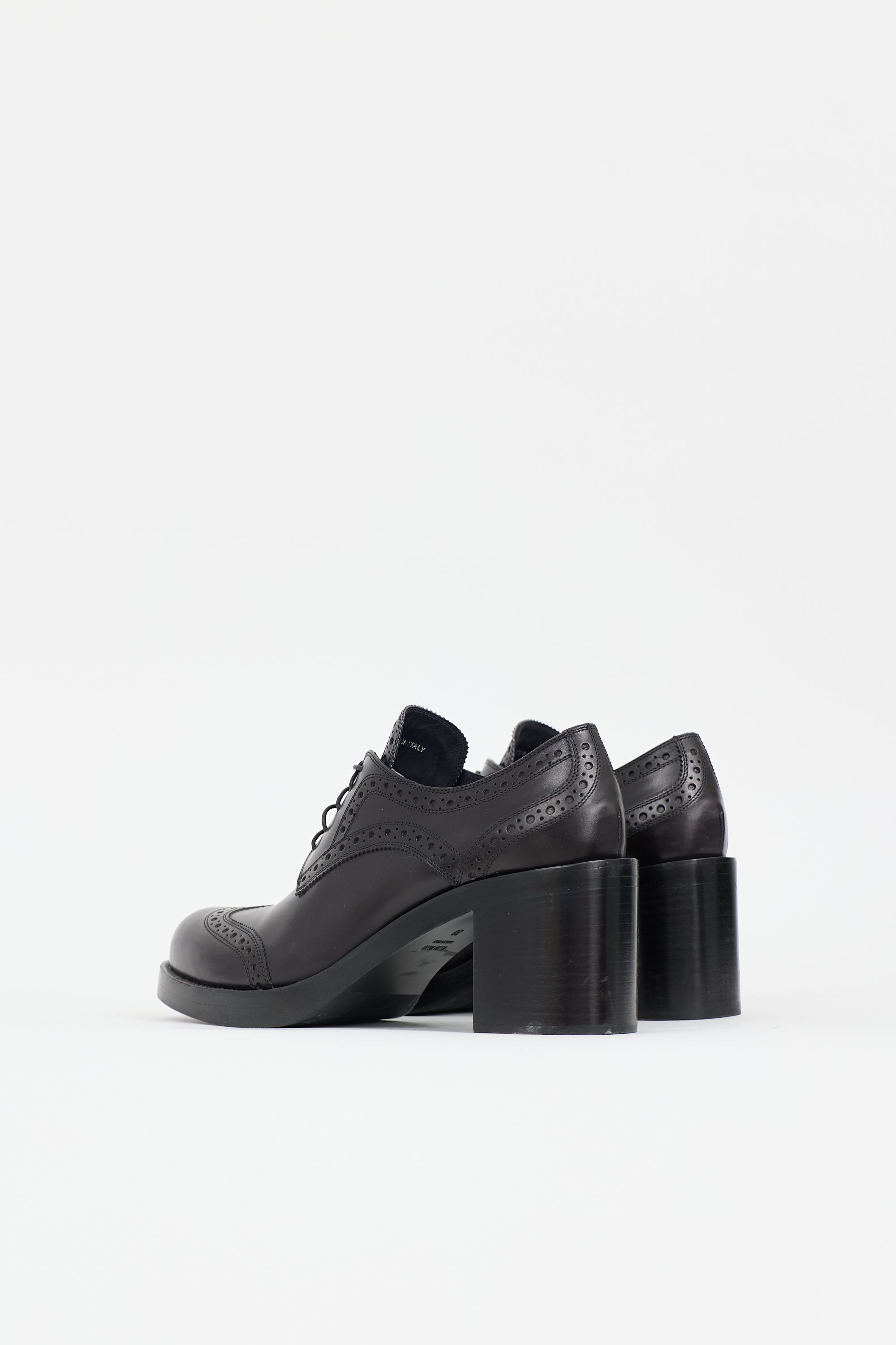 Miu Miu Leather Heeled Brogue