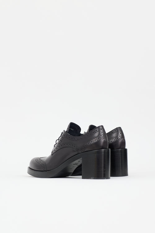 Miu Miu Leather Heeled Brogue