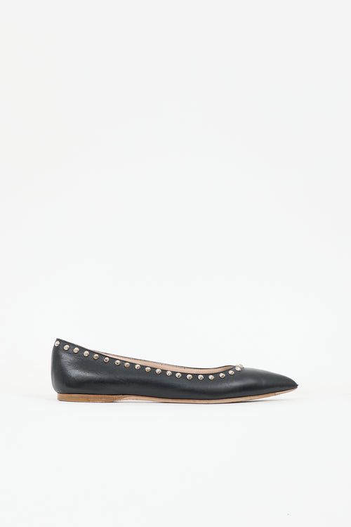 Miu Miu Leather Studded Ballet Flat