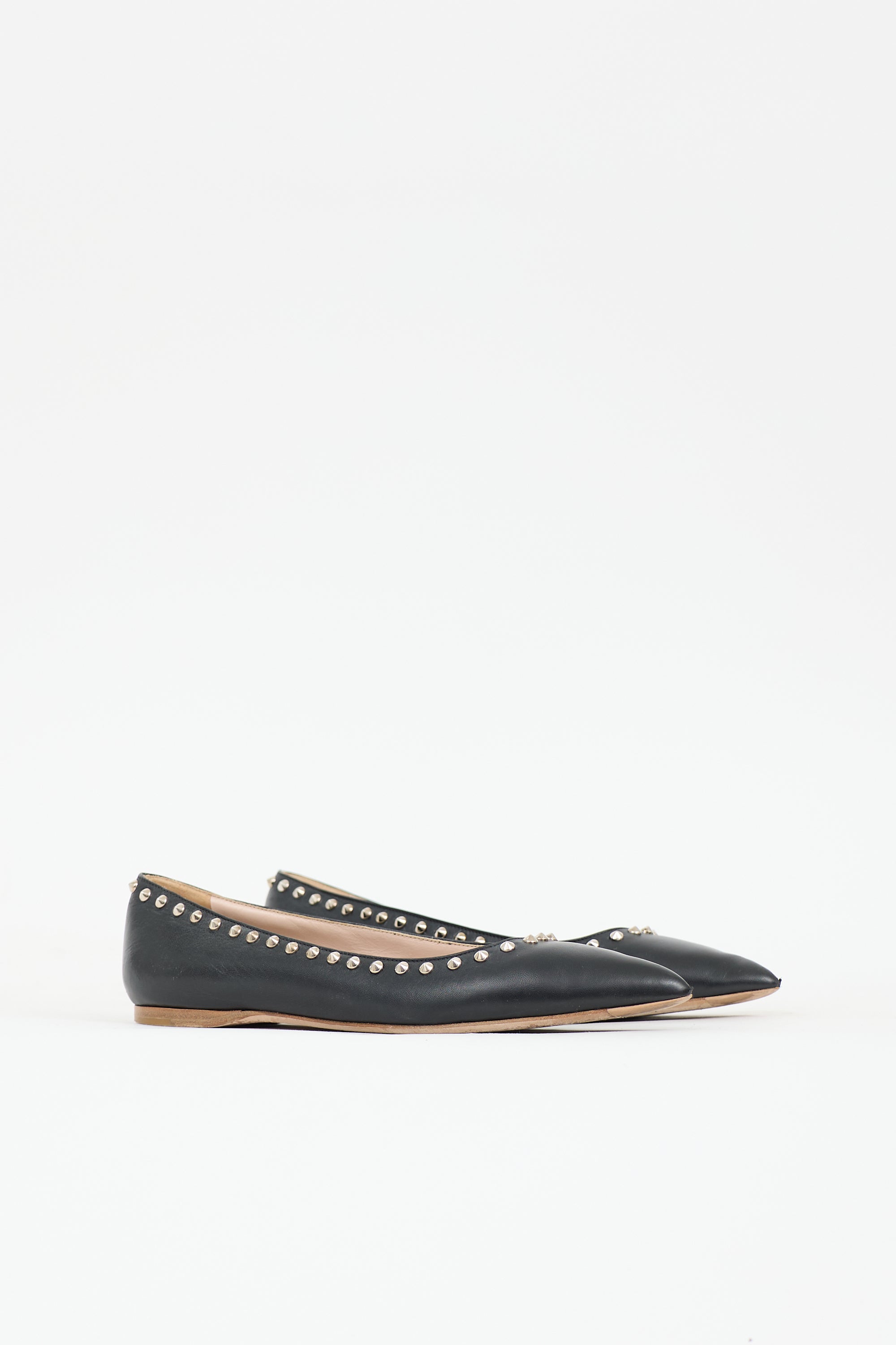 Miu Miu Leather Studded Ballet Flat