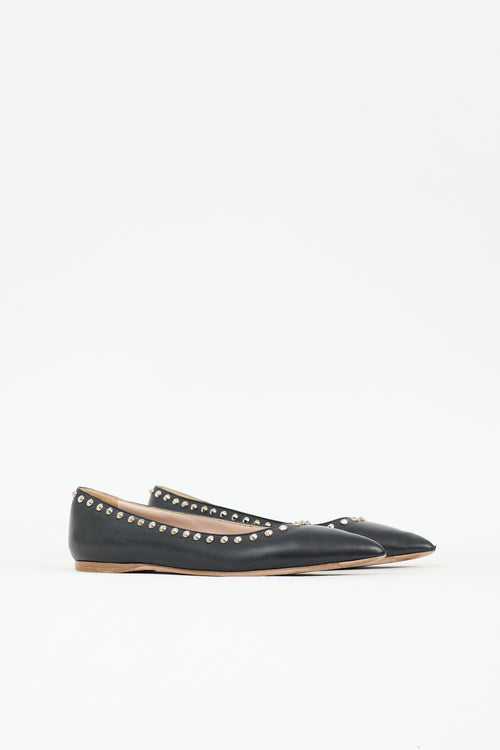 Miu Miu Leather Studded Ballet Flat
