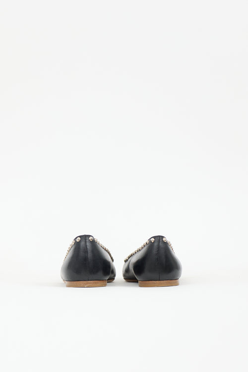 Miu Miu Leather Studded Ballet Flat