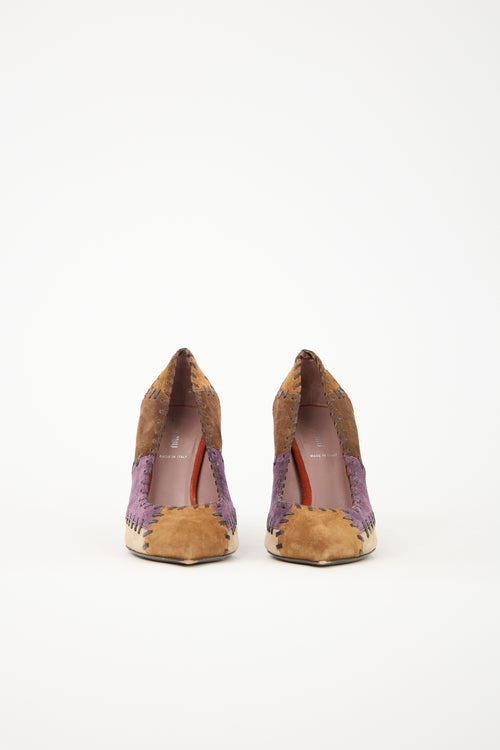 Miu Miu Suede Patchwork Pump