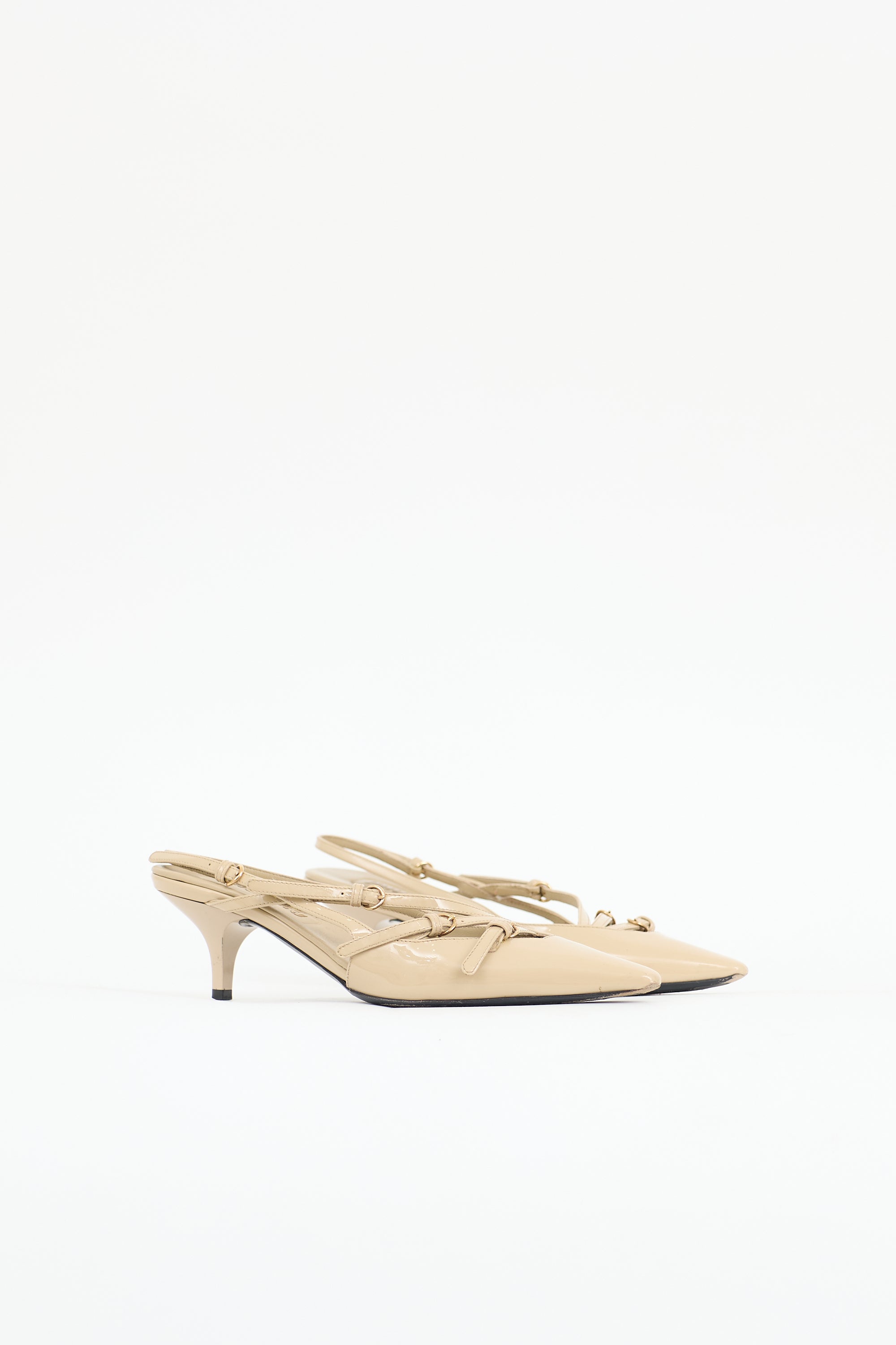 Miu Miu Patent Buckle Slingback Pump