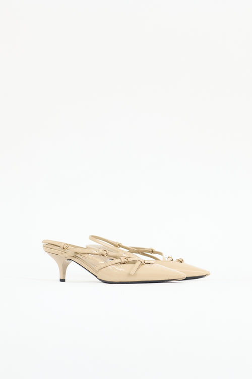Miu Miu Patent Buckle Slingback Pump