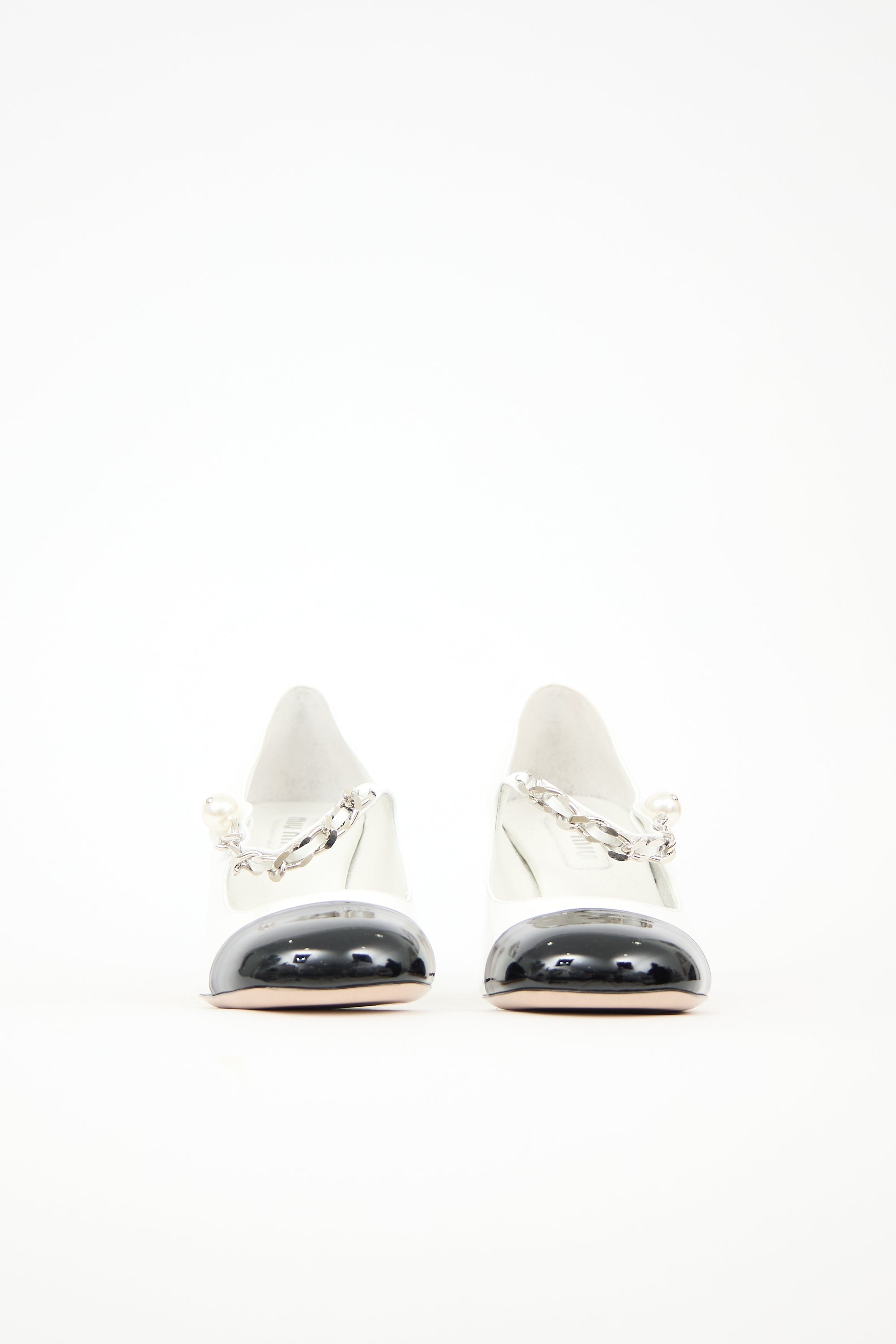 Miu Miu Patent Embellished Pump