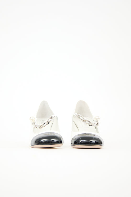 Miu Miu Patent Embellished Pump