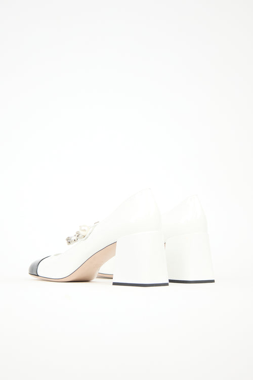 Miu Miu Patent Embellished Pump