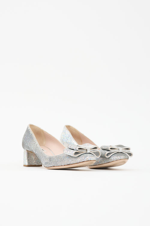 Miu Miu Sequin Bow Pump