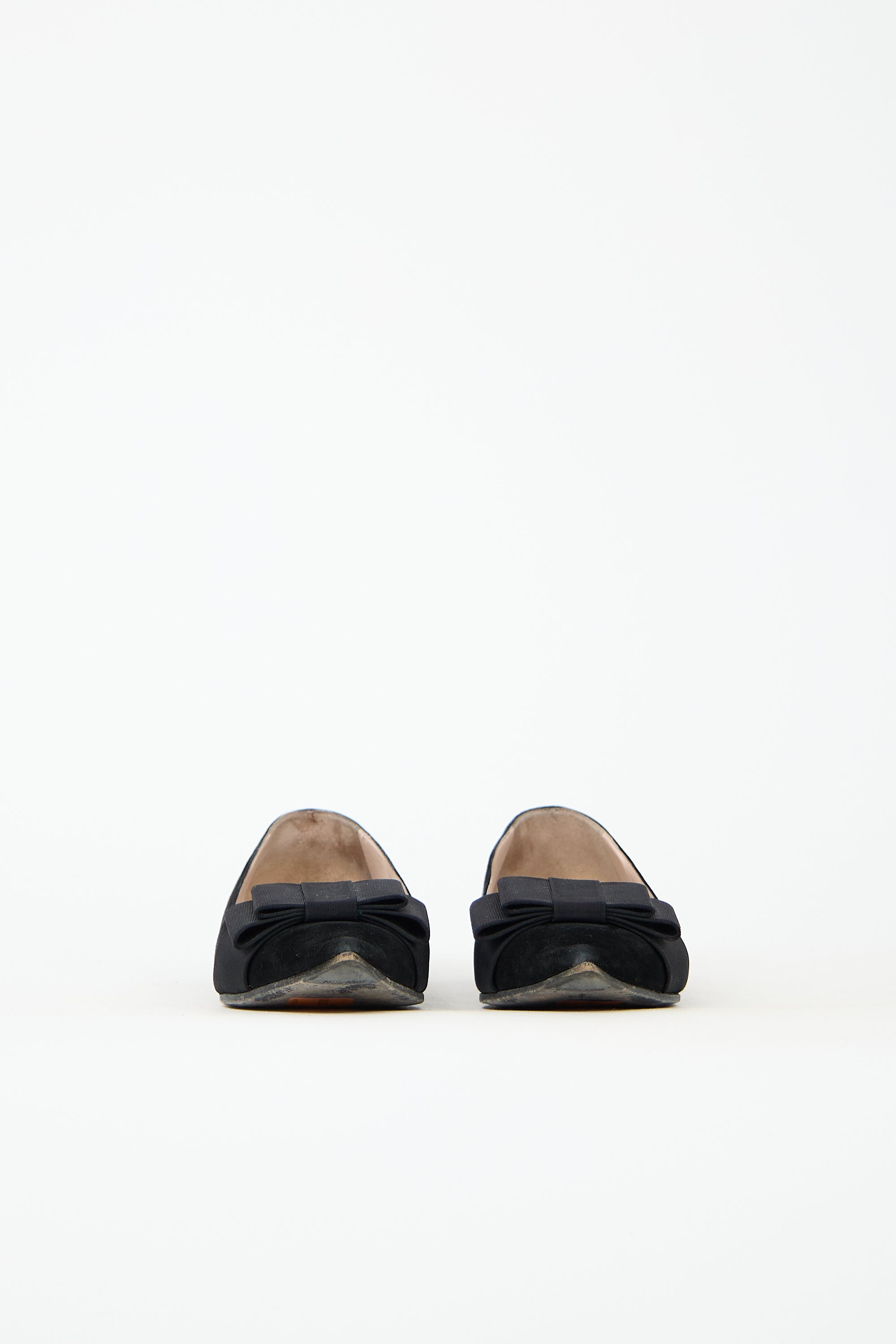 Miu Miu Suede Bow Ballet Flat