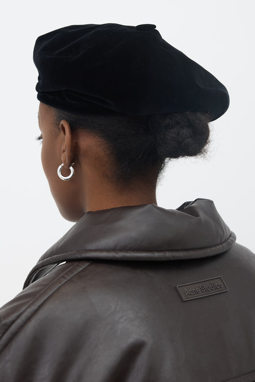 Miu Miu Velvet Logo Hat