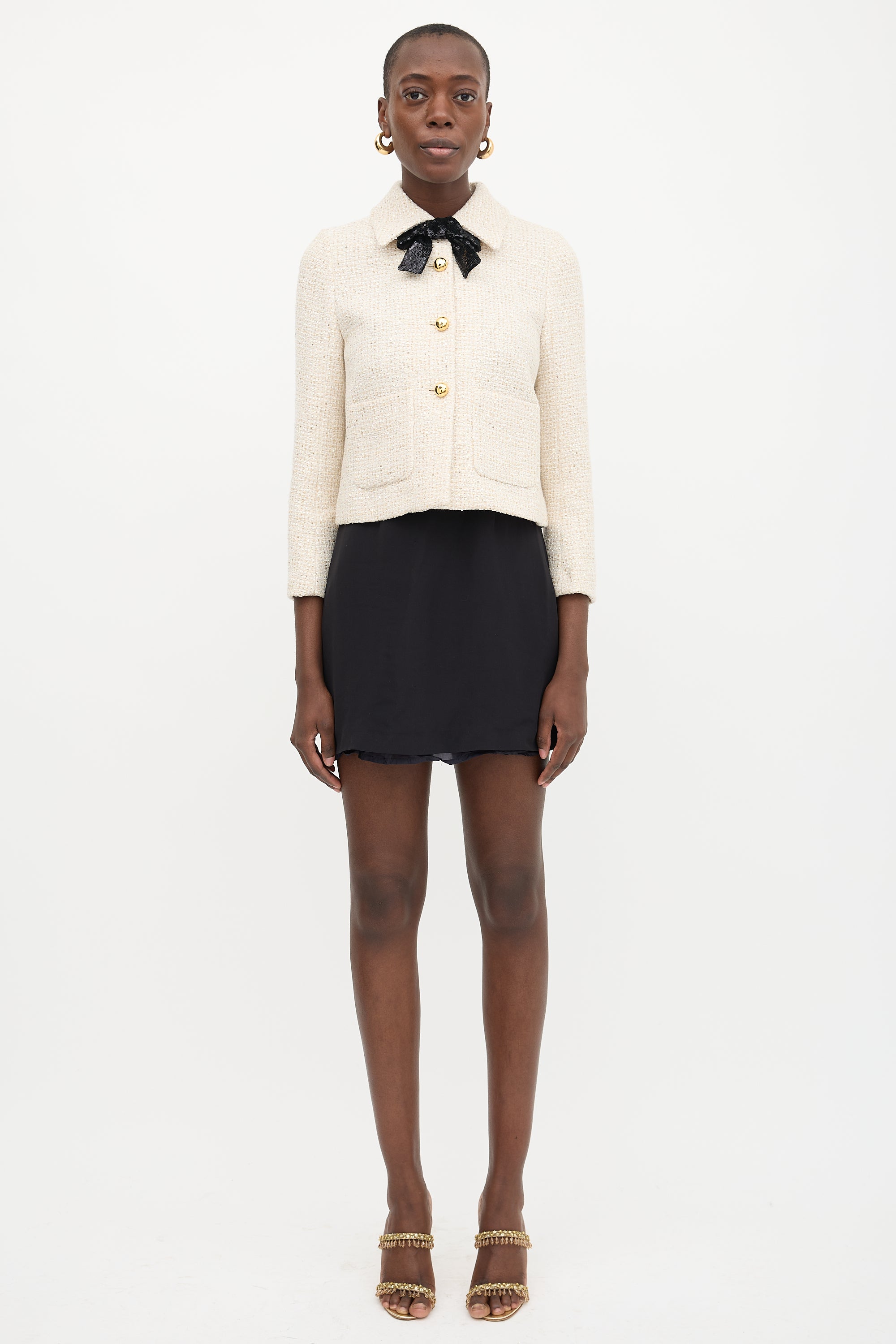 Miu Miu Wool Sequin Tweed Jacket