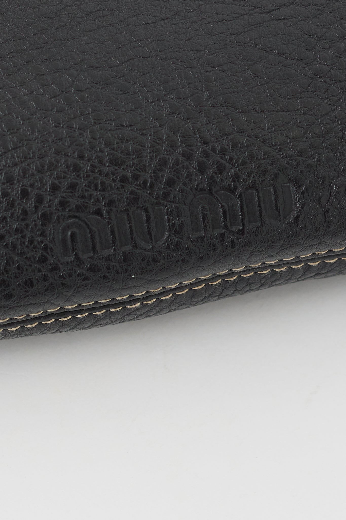 Miu Miu Black Leather Clasp Shoulder Bag
